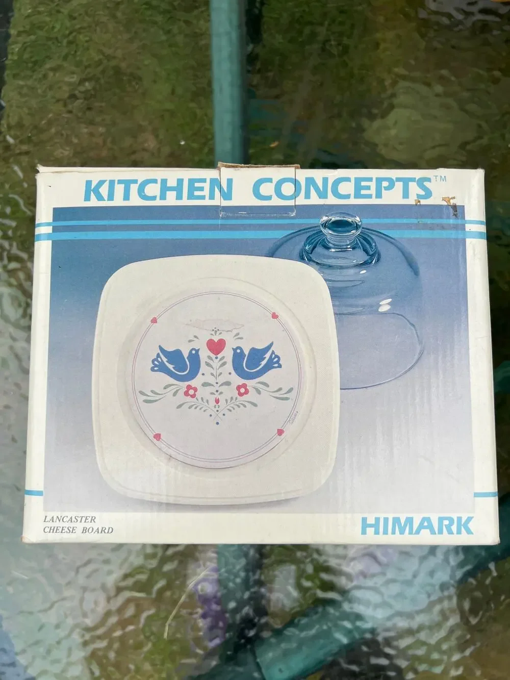 Kitchen Concepts Himark Lancaster Cheese Board Glass Dome Vintage New Box